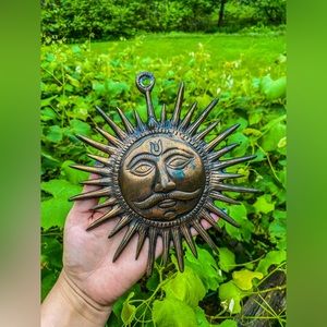🌞 Vintage 6-Inch Copper Sun Hanging: A Timeless Piece of Indian Art 🌞